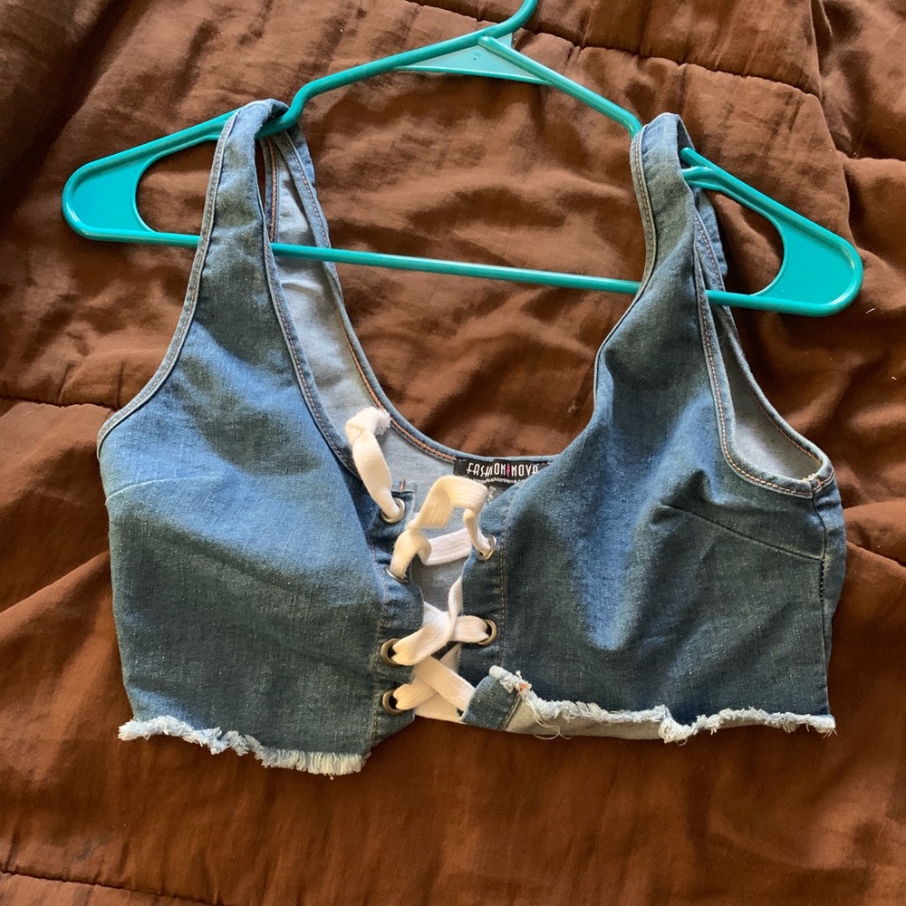 Jean crop top